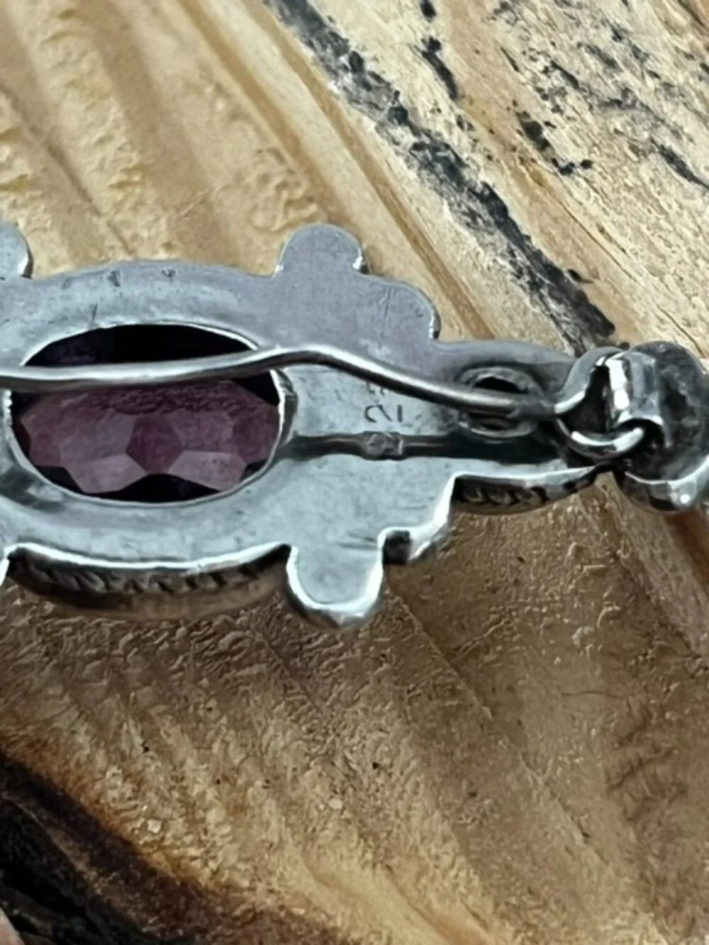 Vintage Sterling Silver Garnet Alexandrite Brooch Pin